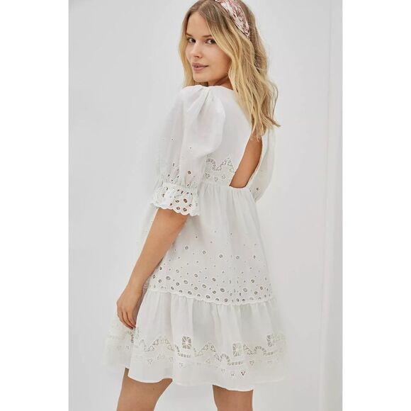 Anthropologie -Audrina Eyelet Mini Dress - Picture 4 of 13